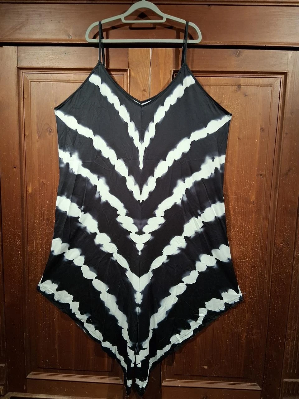 tie dye jumpsuit zwart wit One size